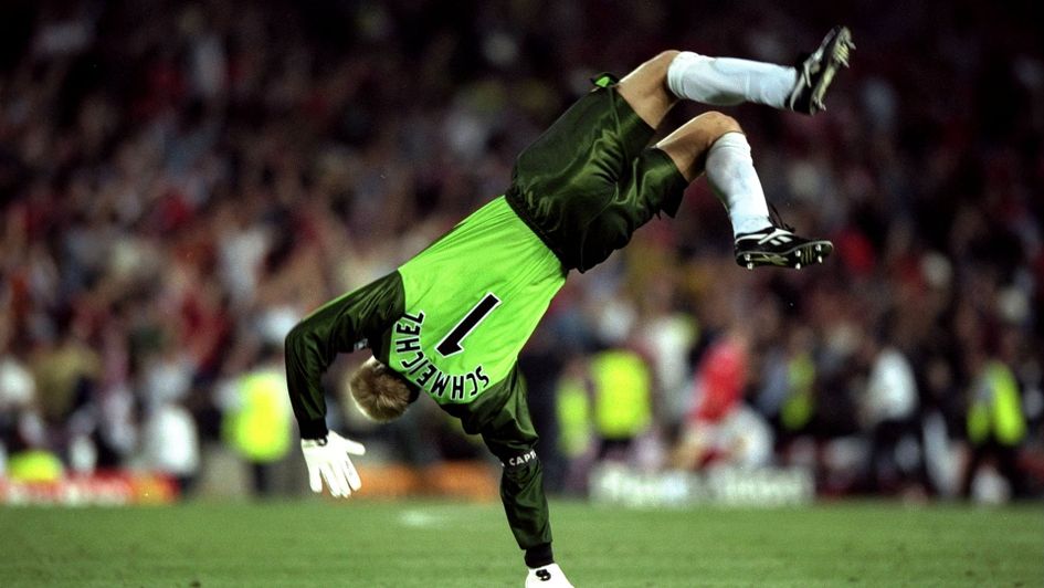 Peter Schmeichel's famous celebrations after the winning goal