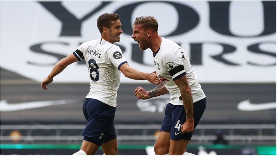 Tottenham 2-1 Arsenal: Toby Alderweireld celebrates scoring for Tottenham against Arsenal