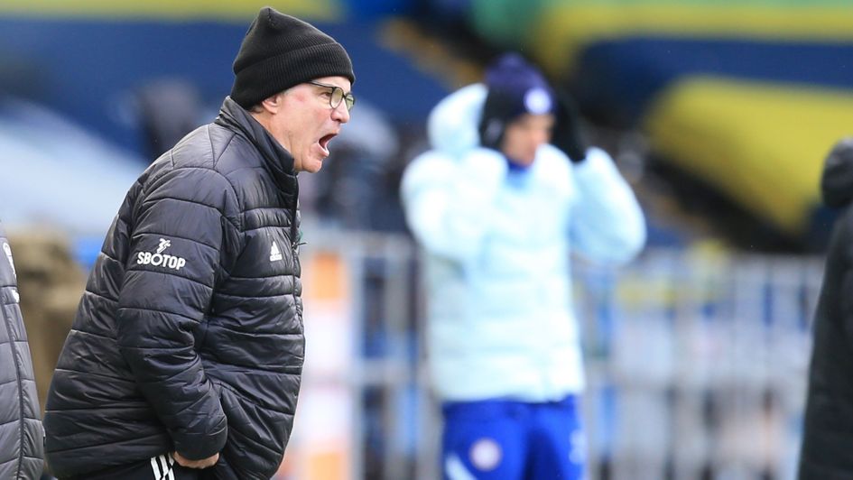 Marcelo Bielsa barks instructions at his Leeds players