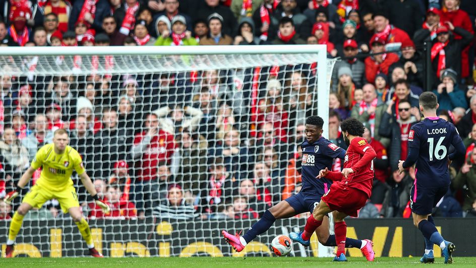 Mo Salah: Liverpool forward scores against Bournemouth at Anfield