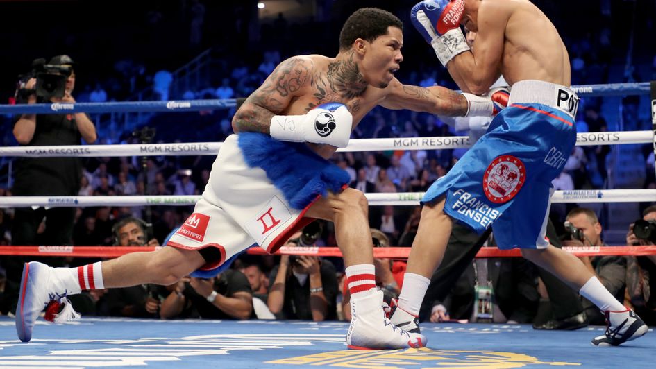 Gervonta Davis throws a left hand