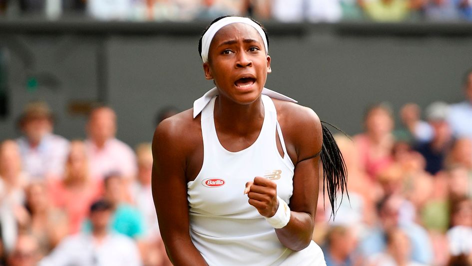 Coco Gauff in action at Wimbledon