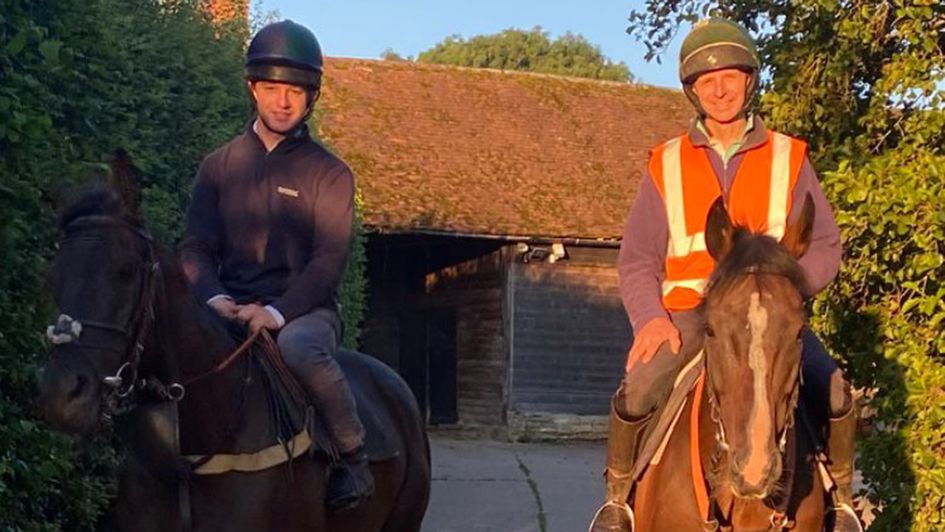 Carlisle clerk of the course Harry Phipps on Passing Secrets (right) and Fred Phipps on Christopher Robin