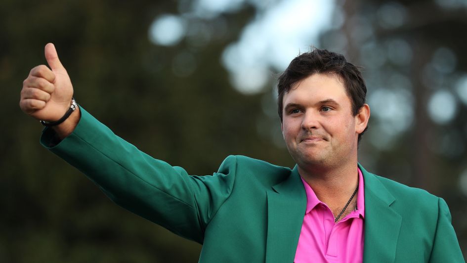 Patrick Reed in his new green jacket after winning the Masters