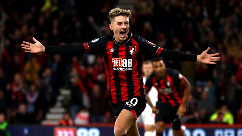 David Brooks celebrates scoring for Bournemouth