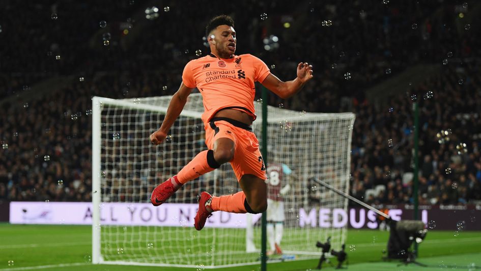 Alex Oxlade-Chamberlain celebrates