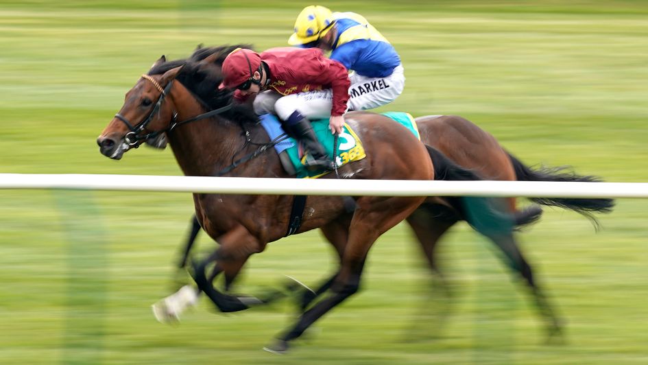 Kick On wins the Feilden Stakes at Newmarket