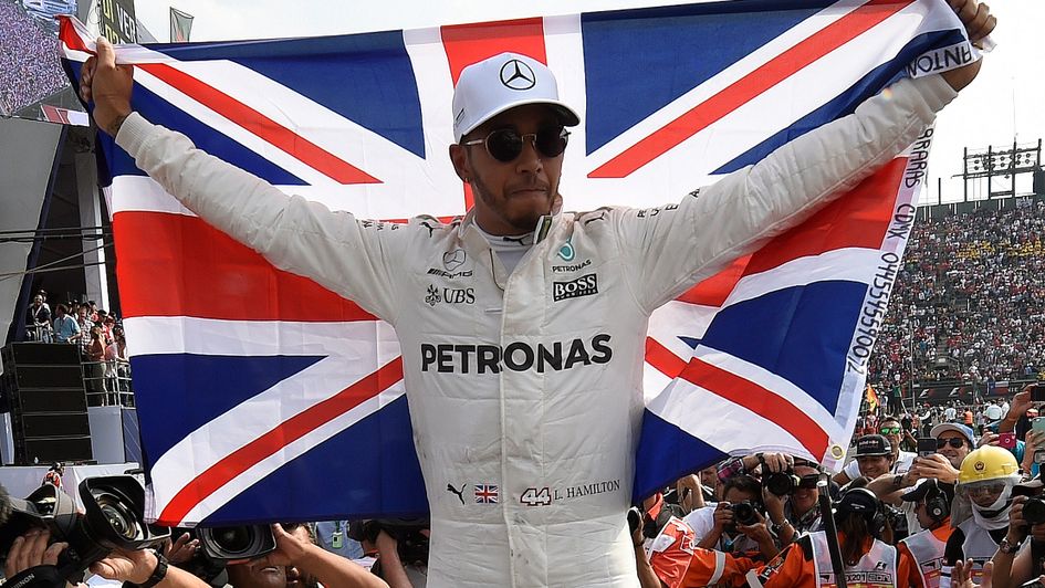 Time to celebrate for Lewis Hamilton