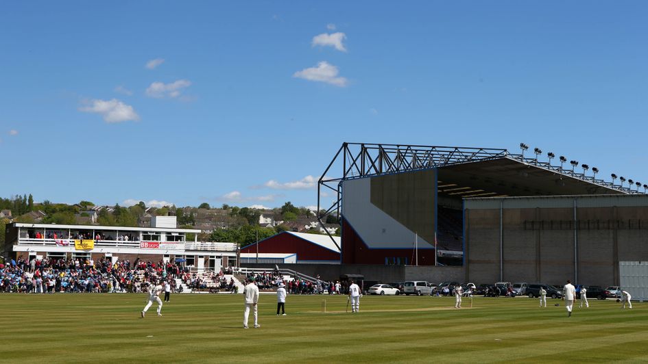 A game of cricket takes places outside Turf Moor prior to Burnley v Arsenal in the Premier League