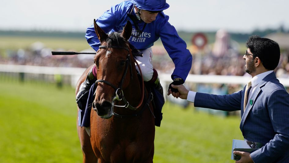 Oisin Murphy is congratulated by Saeed bin Suroor