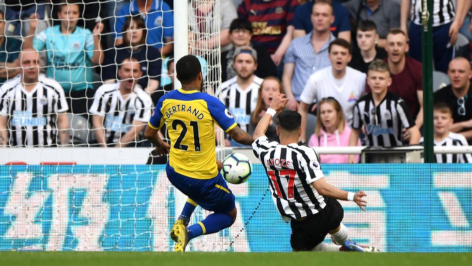 Newcastle's Ayoze Perez scores against Southampton