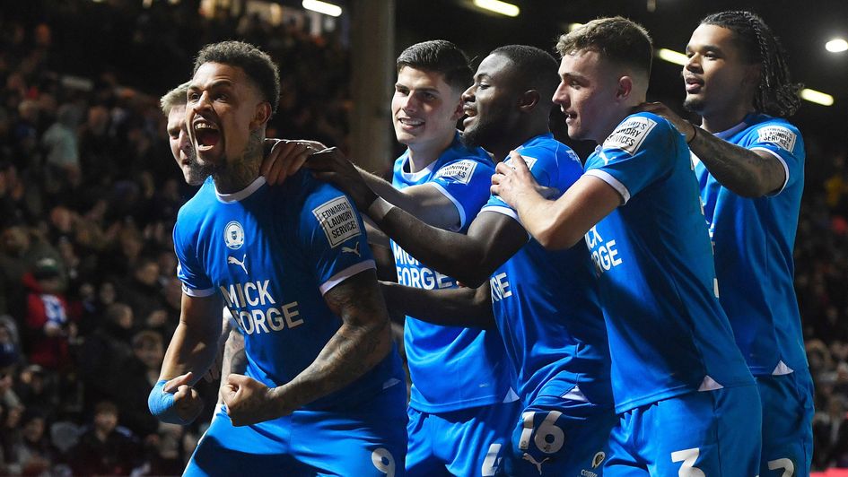 Jonson Clarke-Harris celebrates a goal for Peterborough