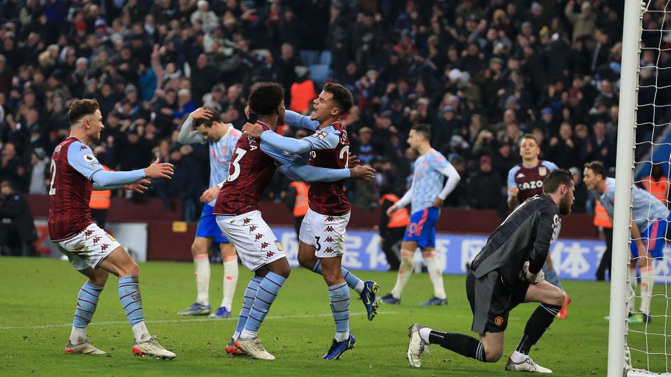 Philippe Coutinho celebrates his goal against Manchester United