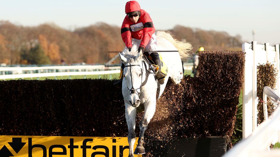 Grey Dawning in full flow at Haydock