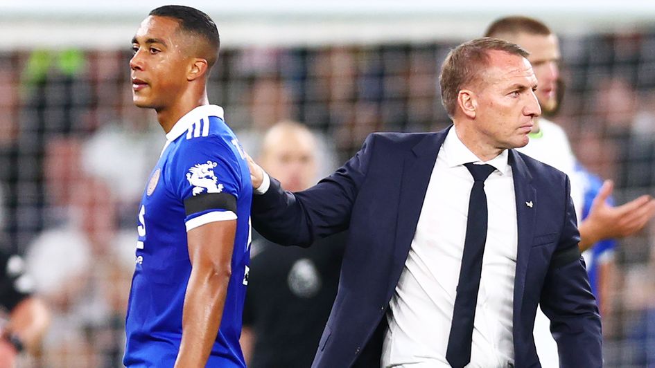 Youri Tielemans and Brendan Rodgers after Leicester's defeat to Tottenham