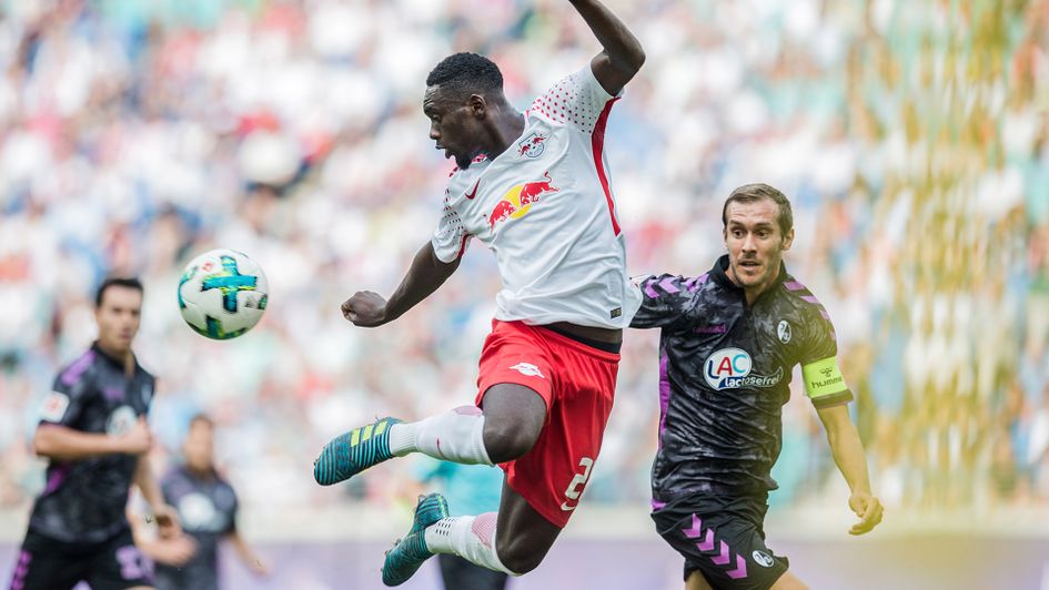 Jean-Kevin Augustin controls the ball