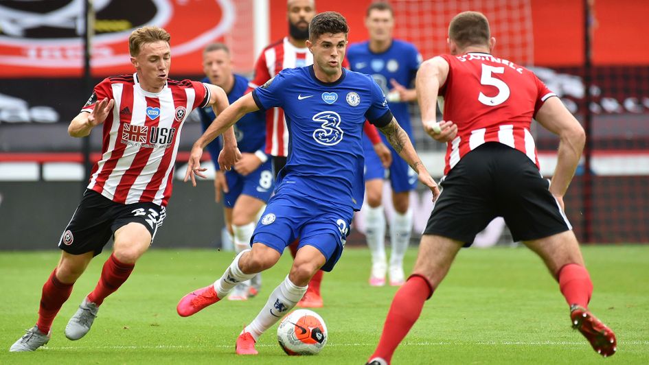 Christian Pulisic in action against Sheffield United