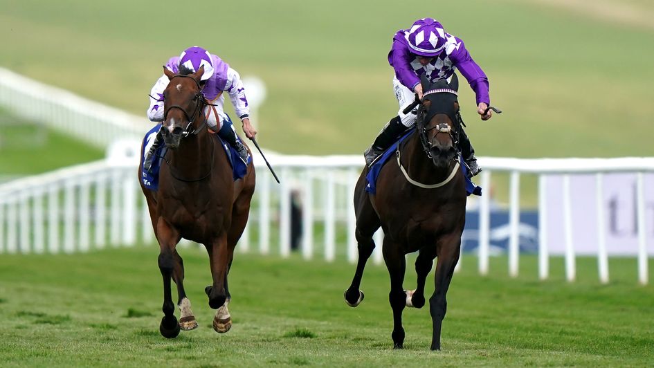 Shaquille (right) powers home at Newmarket