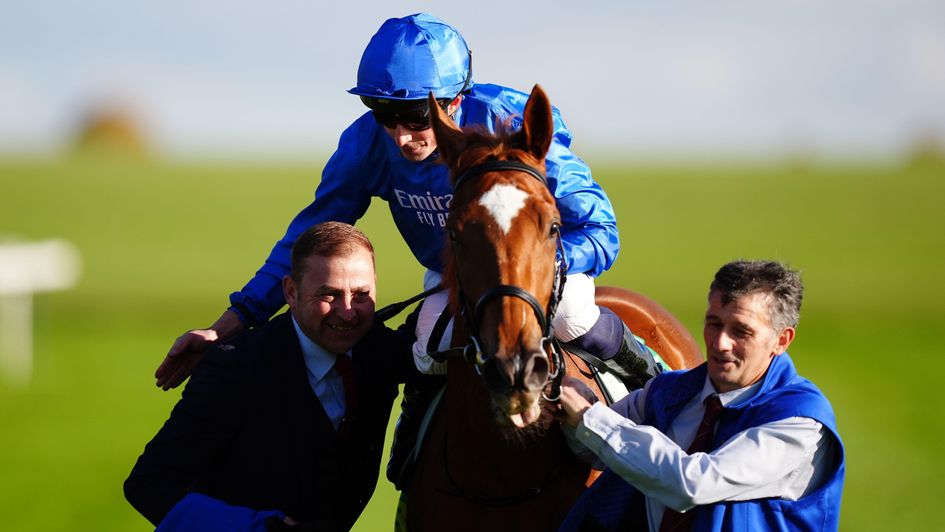 Desert Flower after winning the Fillies' Mile