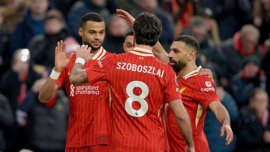 Liverpool celebrate against Ipswich