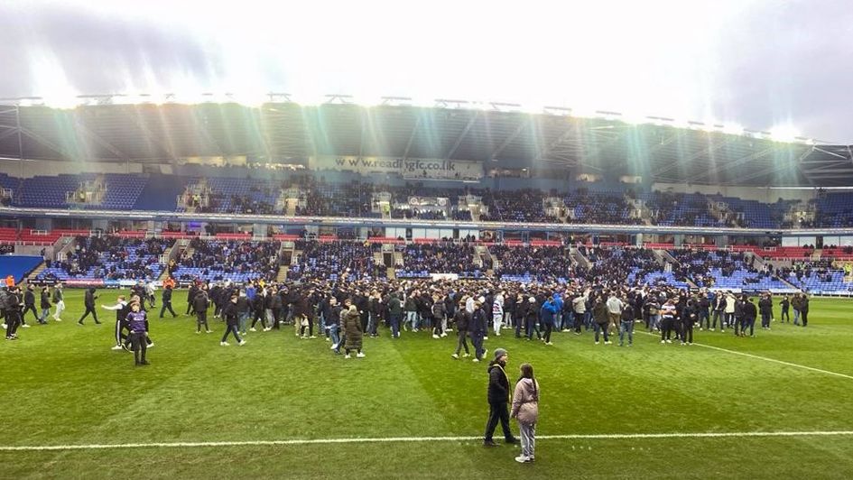 Reading fans invaded the pitch during their game with Port Vale