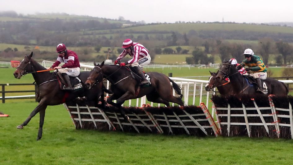 Abacadabras leads over the last in the Unibet Morgiana Hurdle
