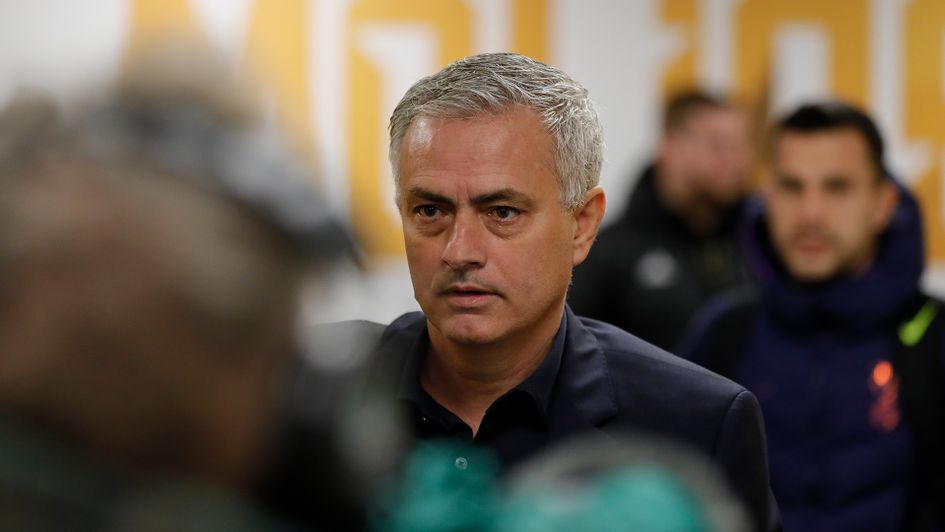 Jose Mourinho arrives for Tottenham's game at Wolves