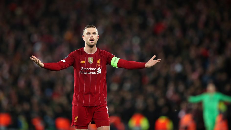 Jordan Henderson during Liverpool's defeat to Atletico Madrid