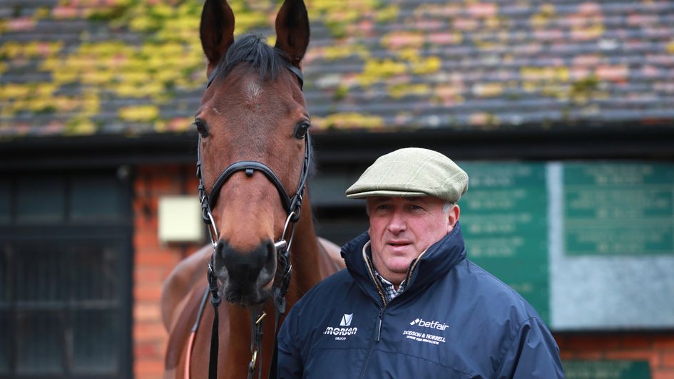 Charlie Hall winner Cyrname and his trainer Paul Nicholls