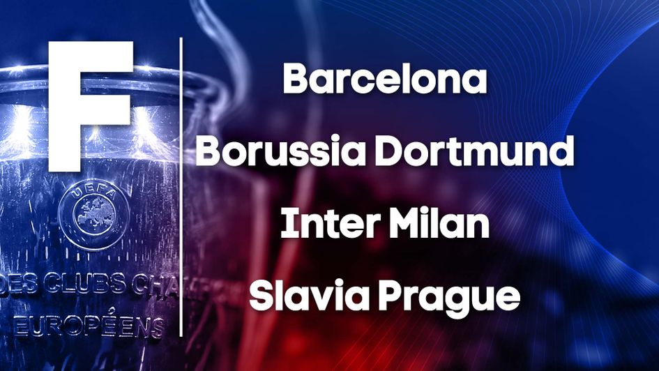 Champions League Group F: Barcelona, Borussia Dortmund, Inter Milan, Slavia Prague