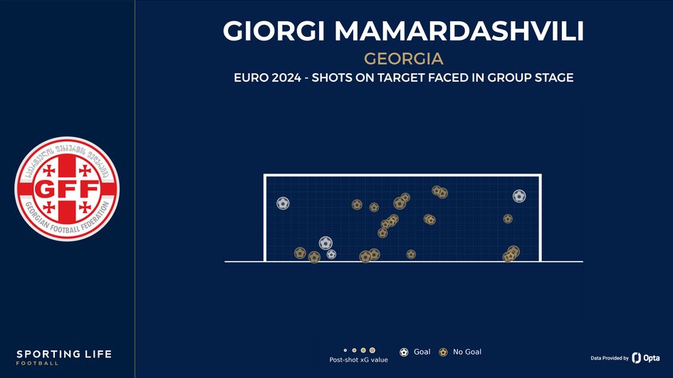 Giorgi Mamardashvili's shots faced