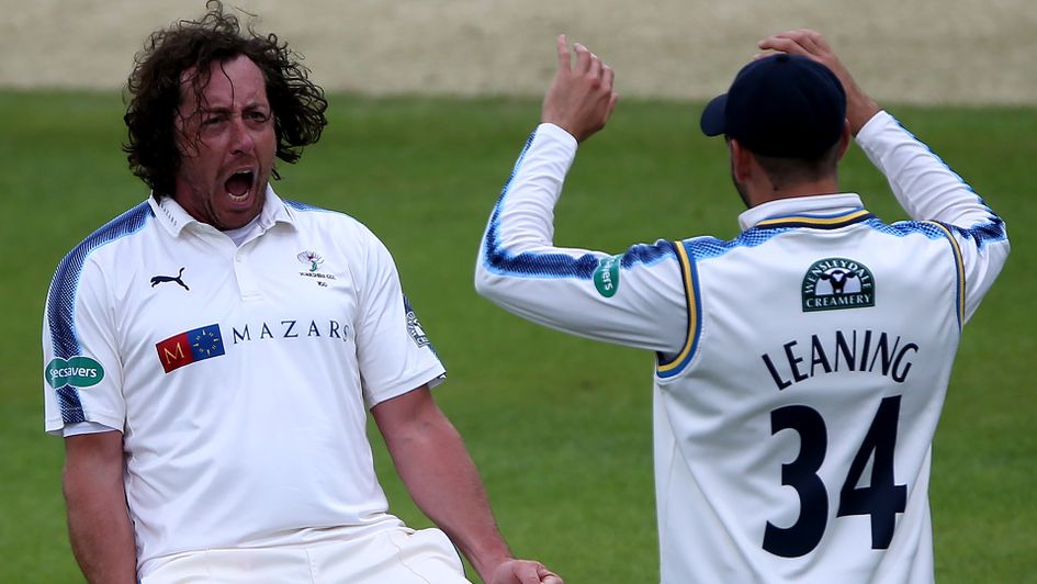 Ryan Sidebottom celebrates