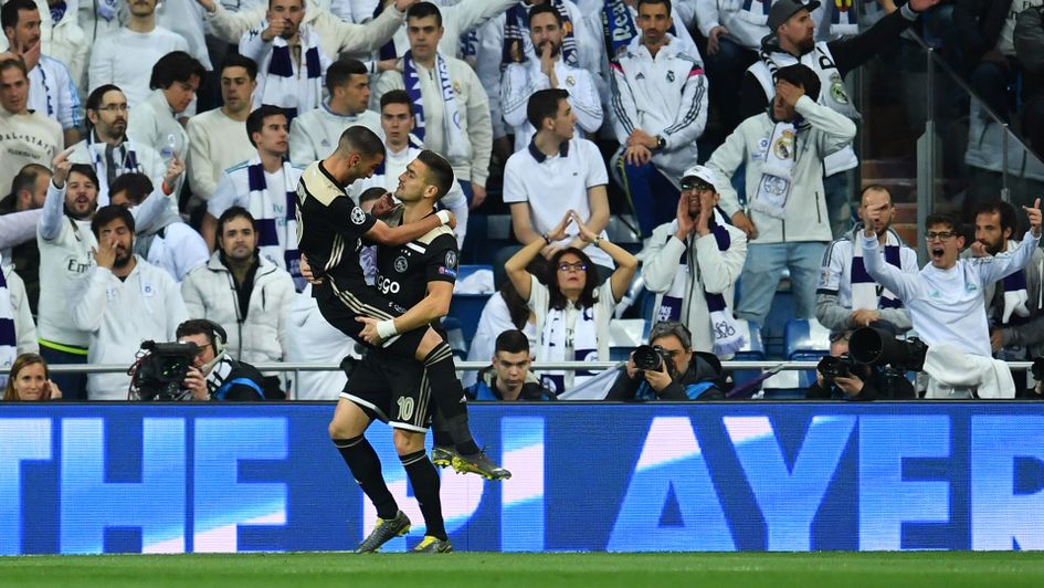 Celebrations for Hakin Ziyech and Ajax