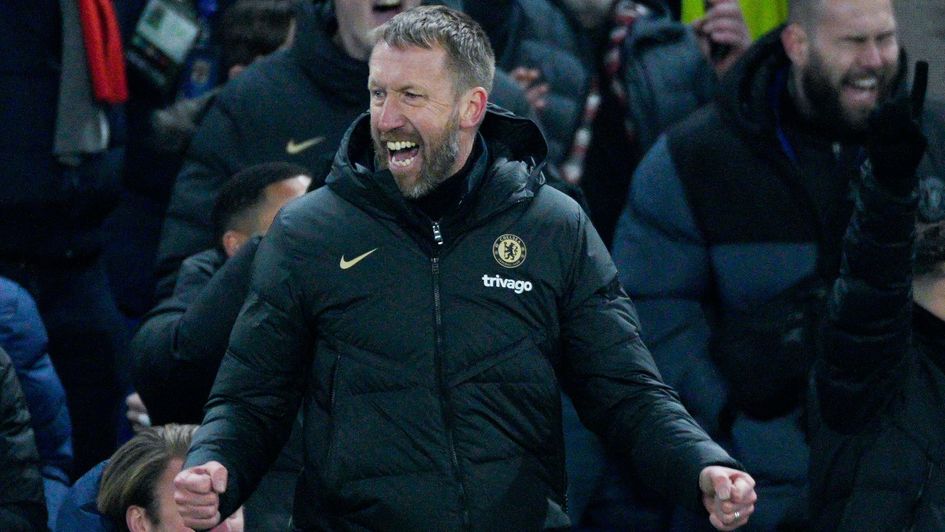 Graham Potter celebrates Chelsea's win over Dortmund