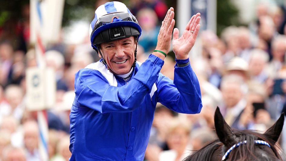 Frankie Dettori applauds the York crowd