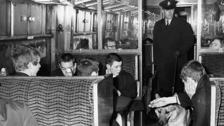 Tottenham fans on a train (note, this is not a recent picture)