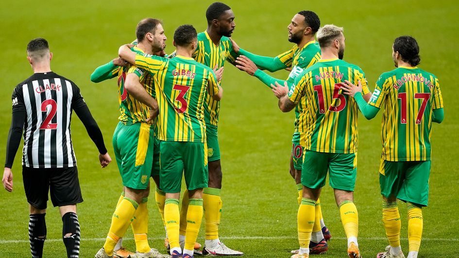 West Brom celebrate Darnell Furlong's goal