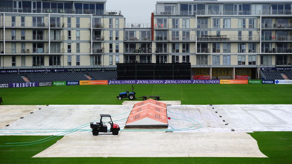 Wet weather forces the covers on