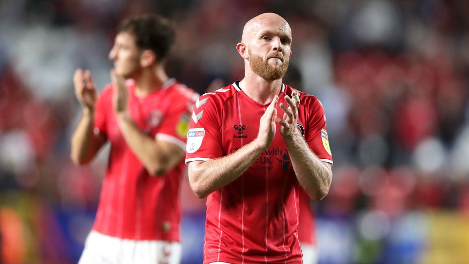 Jonny Williams applauds supporters after the game against Nottingham Forest