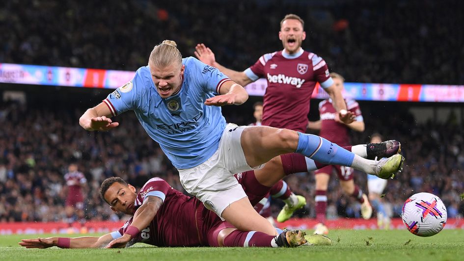 West Ham's Thilo Kehrer tackles Erling Haaland