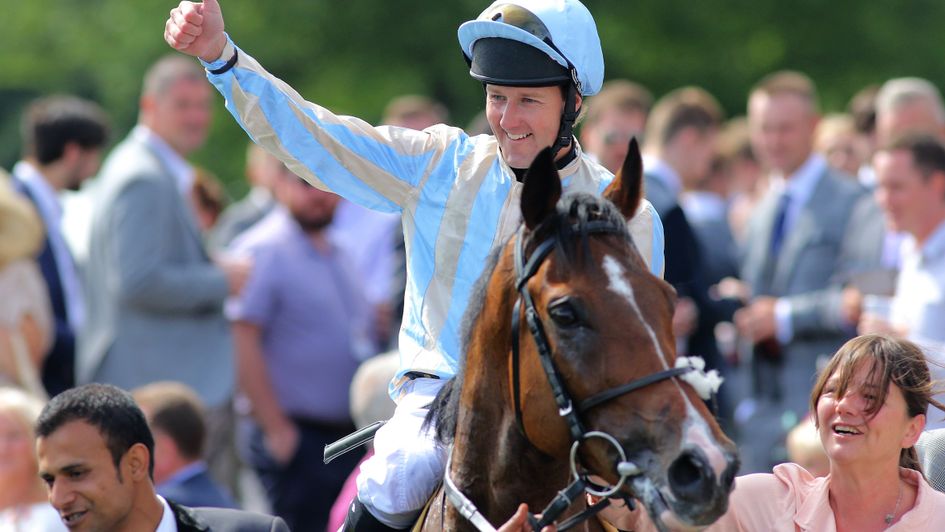 Tom Queally celebrates aboard Higher Power