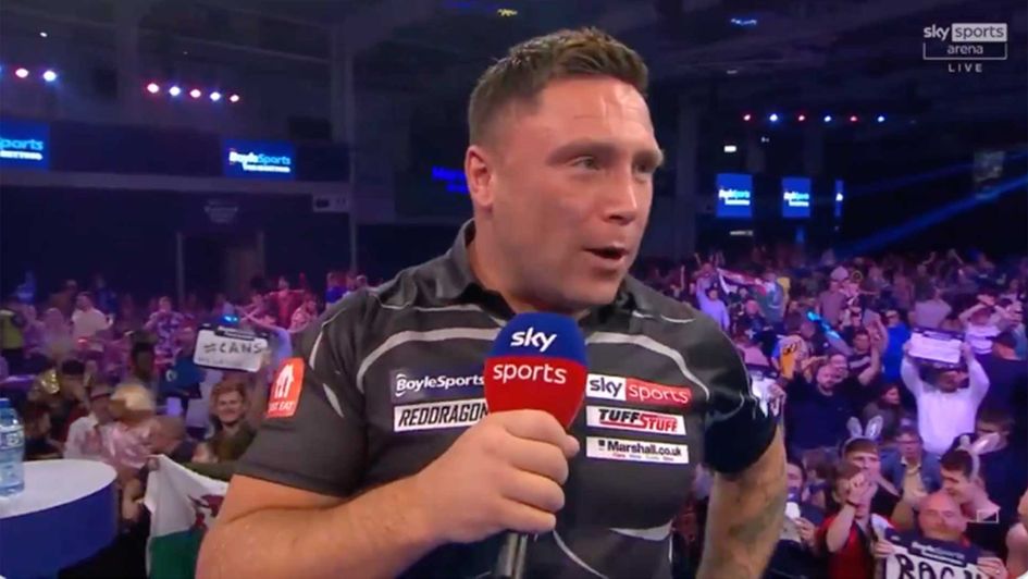 Scroll down to watch Gerwyn Price branding the crowd rubbish