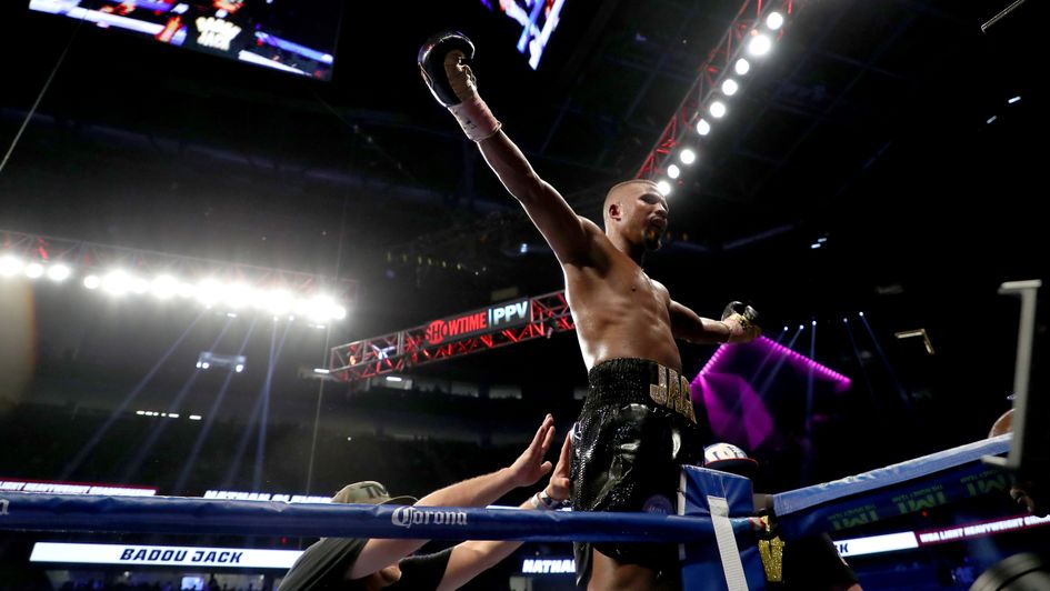 Badou Jack celebrates