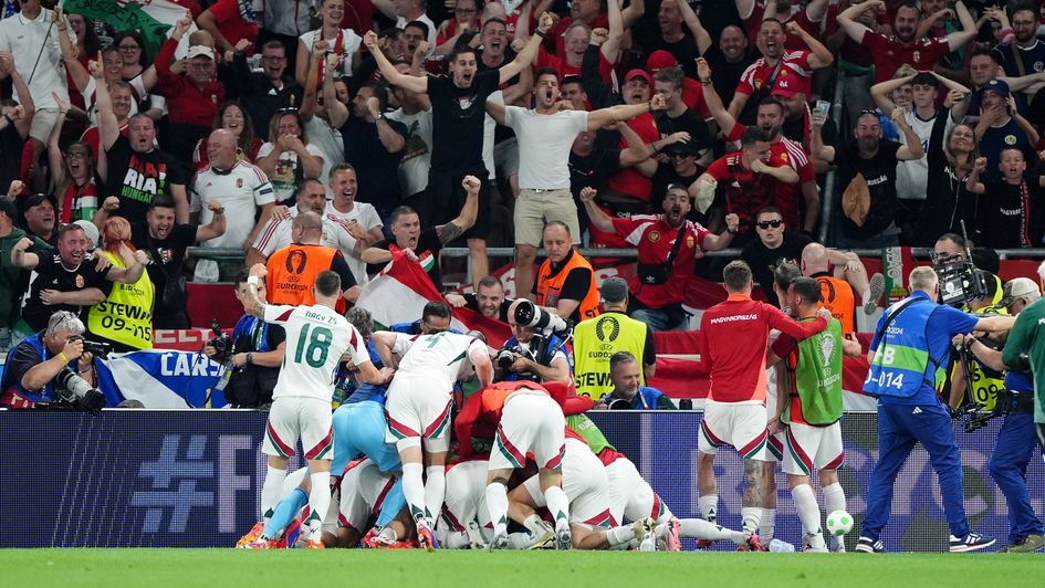 Hungary celebrate their winner