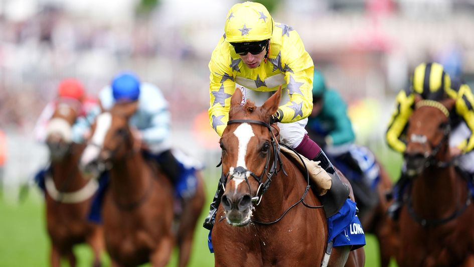 Relentless Voyager, ridden by Oisin Murphy, on his way to winning the Northern Dancer