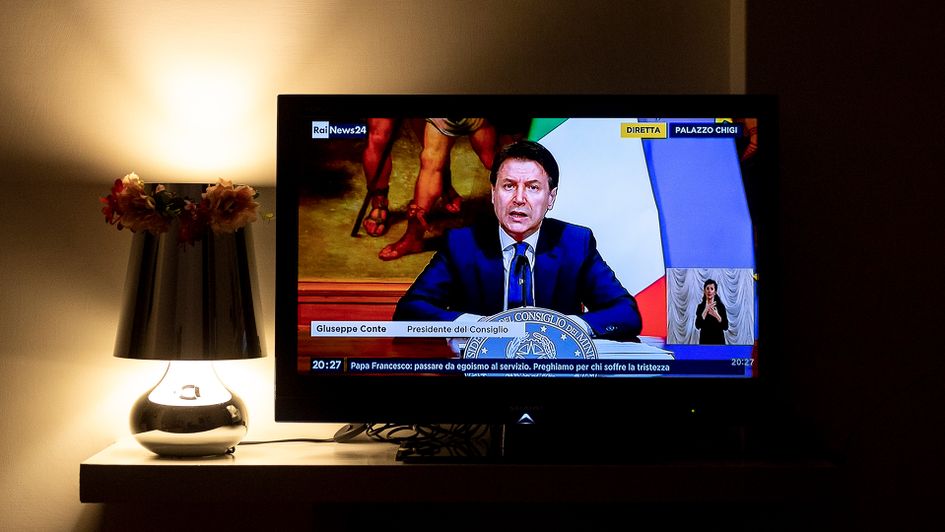 Giuseppe Conte spoke in a televised address