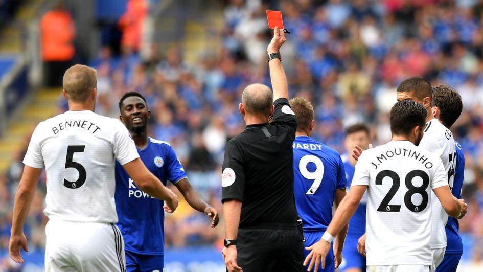 Jamie Vardy sees red for Leicester against Wolves