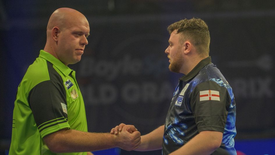 Michael van Gerwen and Josh Rock (Picture: PDC)