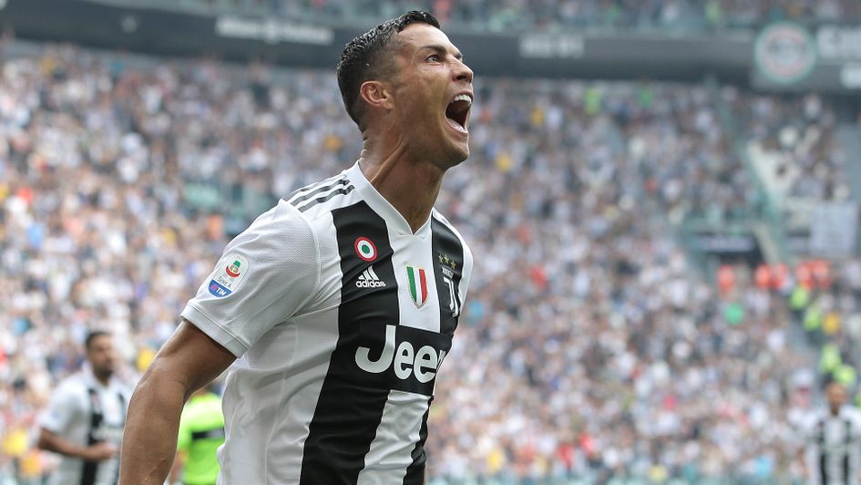 Cristiano Ronaldo celebrates after scoring for Juventus