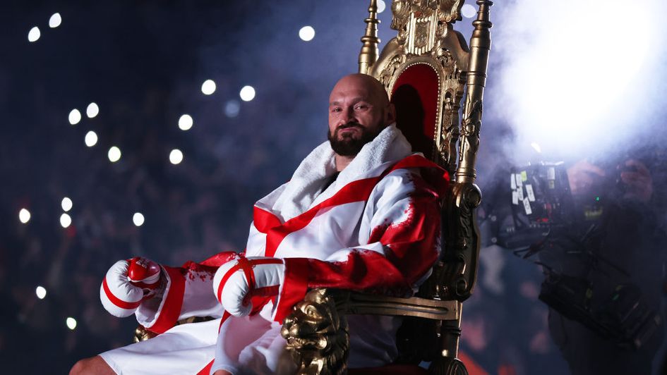 Tyson Fury on his way to the ring at Wembley